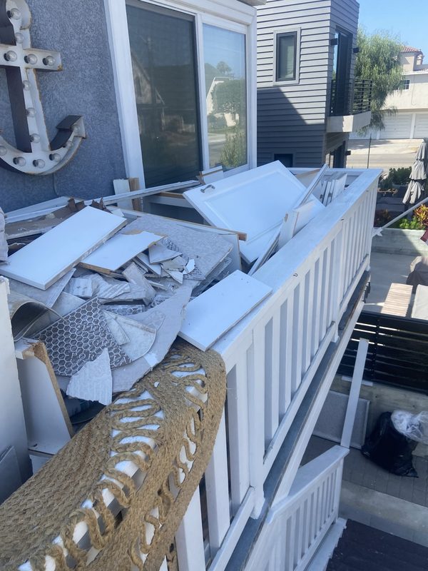 Deck debris removal — Before