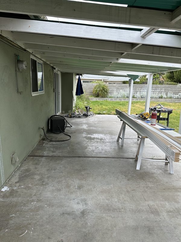 Patio debris cleanup — After