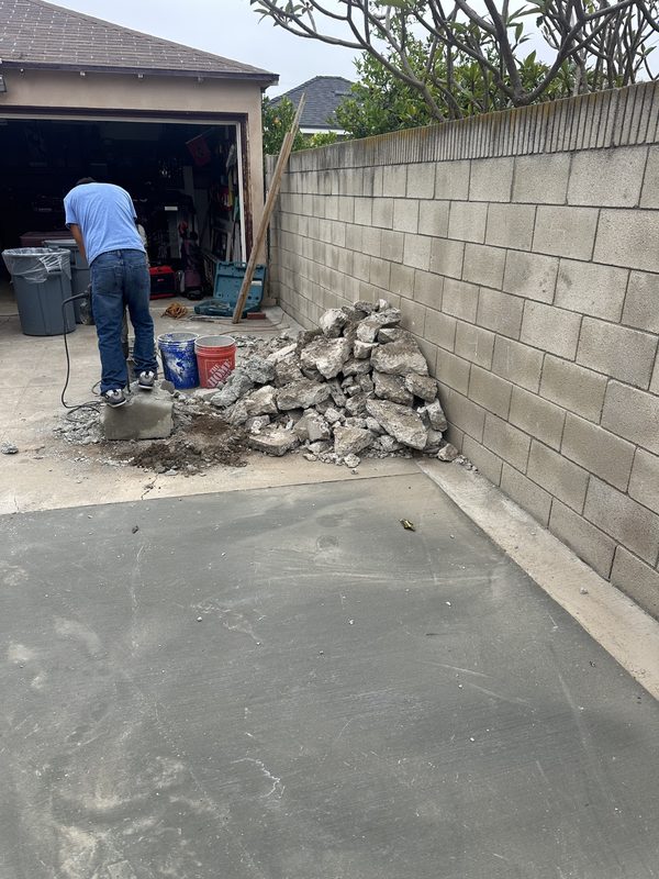 Concrete removal — Before